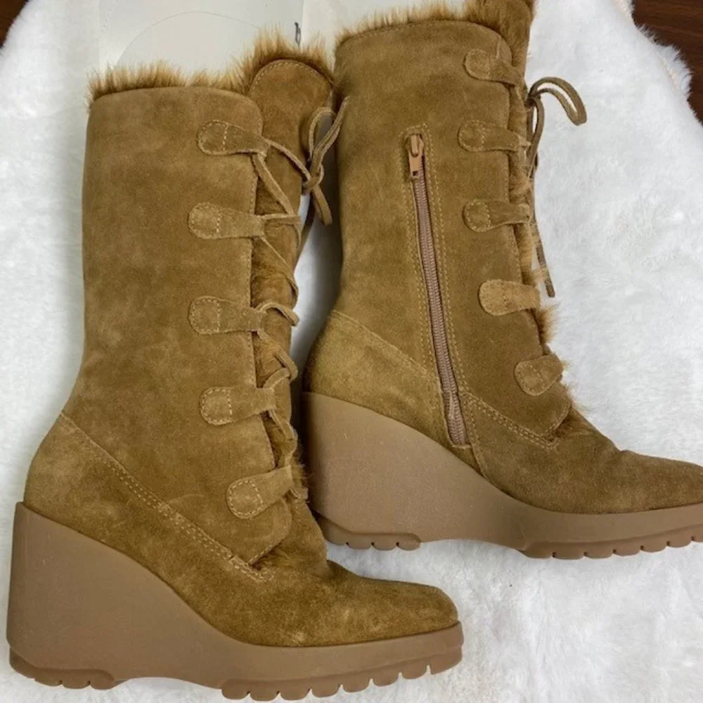 Steve Madden Alaskan Suede Wedge Boots, size 6.5‎ - Picture 5 of 10